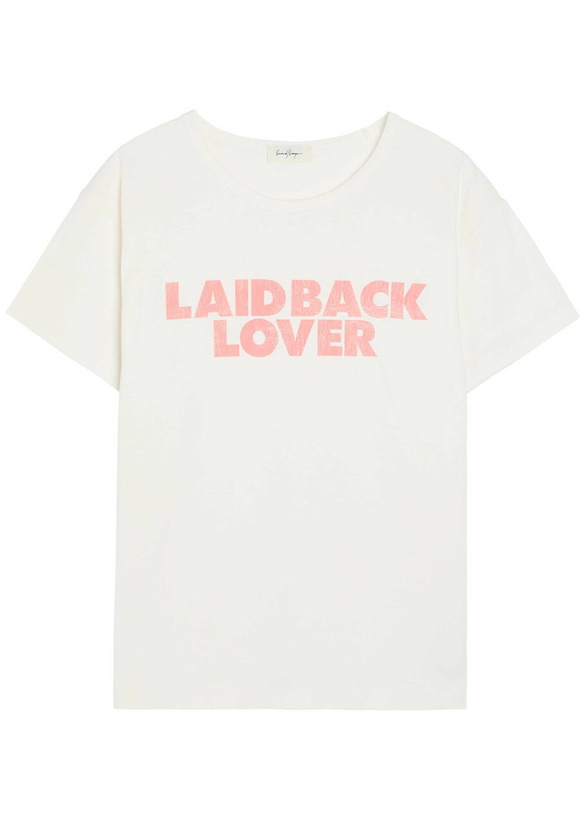 Photo: Second Layer Laidback Lover Printed Cotton T-shirt Cream