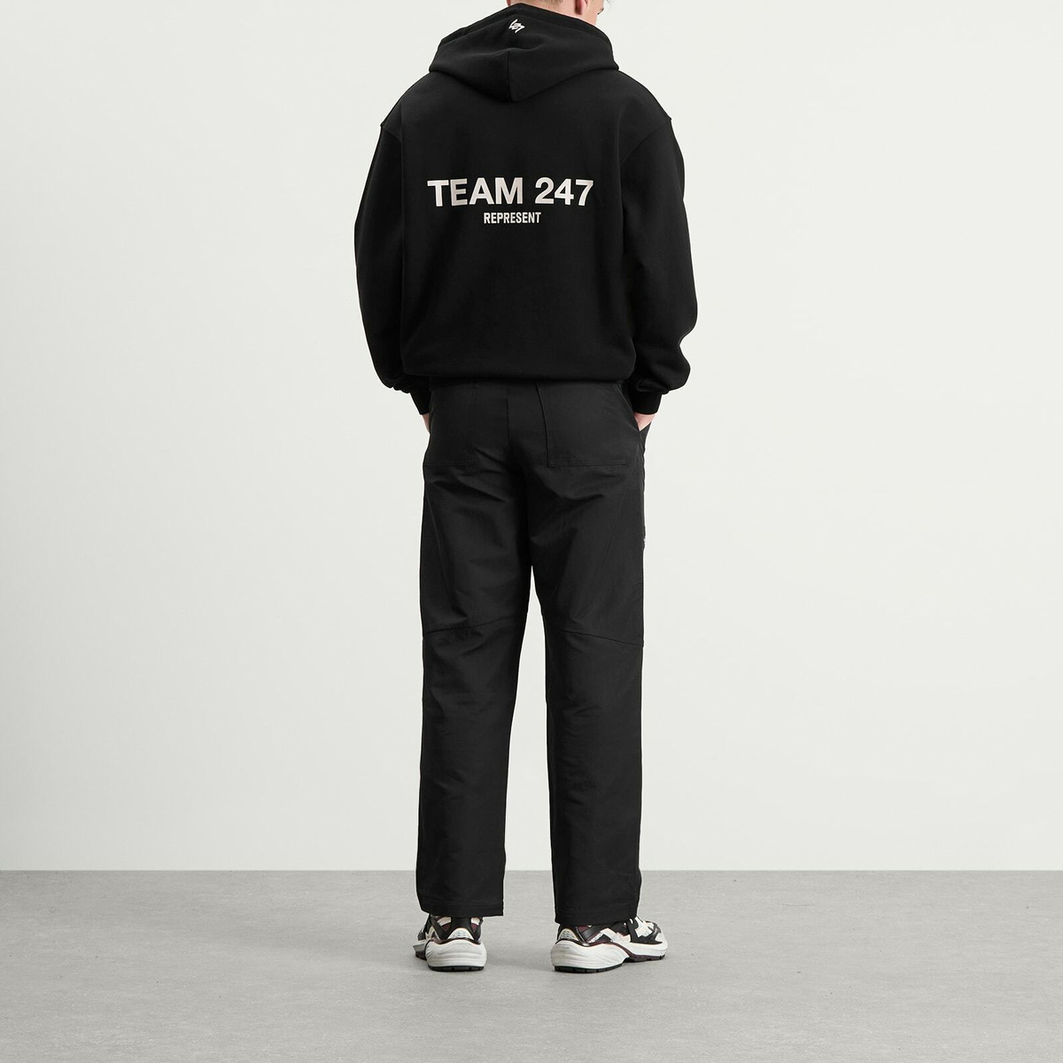 Represent Team 247 Oversized Hoodie in Black