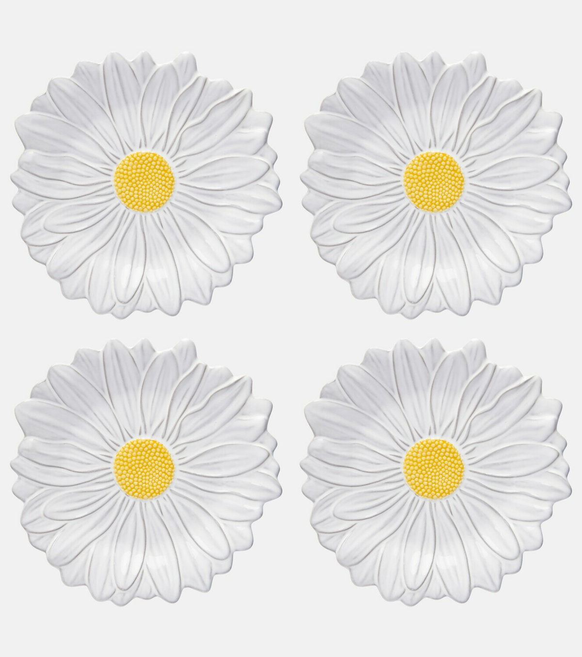 Bordallo Pinheiro Maria Flor Daisy set of 4 earthenware dessert plates