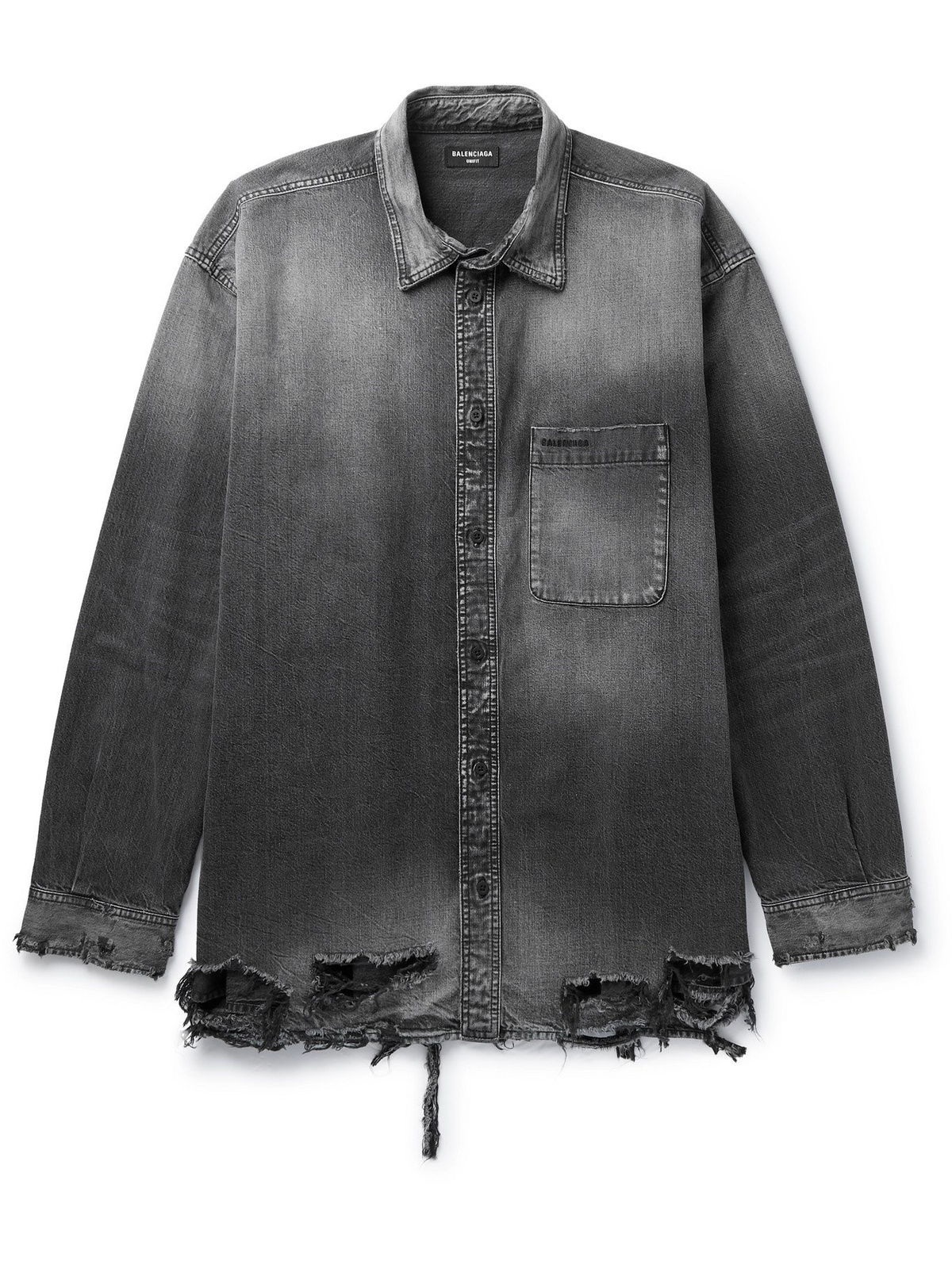 サイズはxsですBALENCIAGA Distressed Denim Overshirt xs