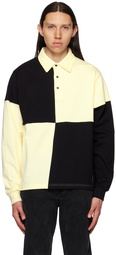 Advisory Board Crystals Black & Off-White Colorblock Polo