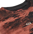 424 - Layered Bleached Cotton-Jersey T-Shirt - Red
