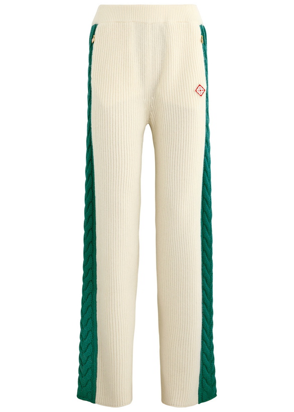 Photo: Casablanca Logo Wide-leg Wool-blend Trousers Green