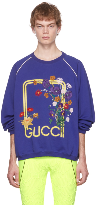 Photo: Gucci Purple Embroidered Sweatshirt