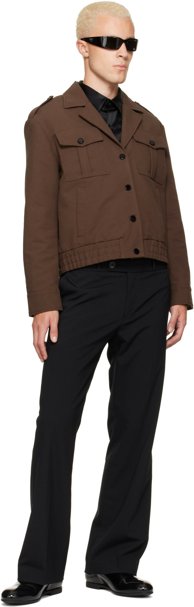 Ernest W. Baker SSENSE Exclusive Brown Military Bomber Jacket