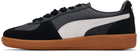 PUMA Black & Gray Palermo Leather Sneakers