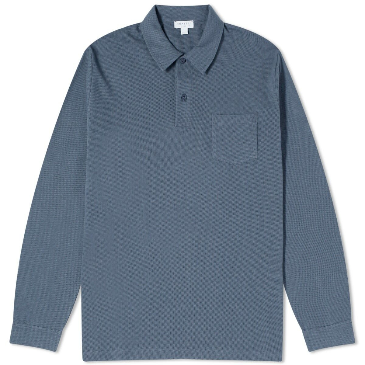 Photo: Sunspel Men's Riviera Polo Shirt in Slate Blue