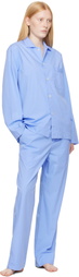Tekla Blue Poplin Pyjama Pants