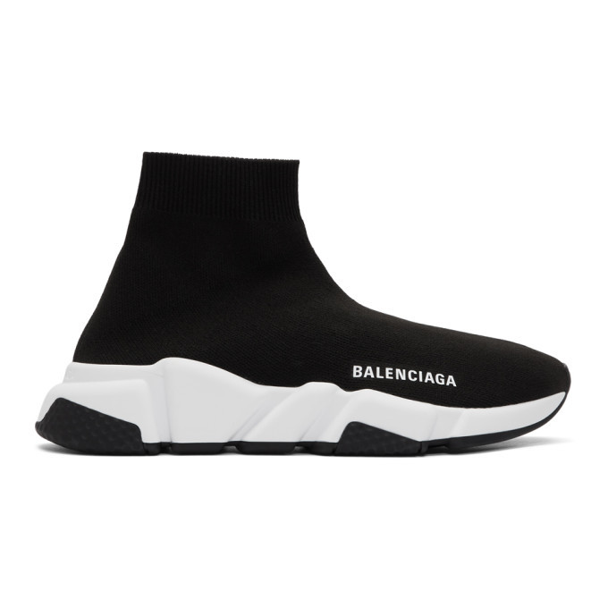 Balenciaga Black and White Speed Sneakers Balenciaga