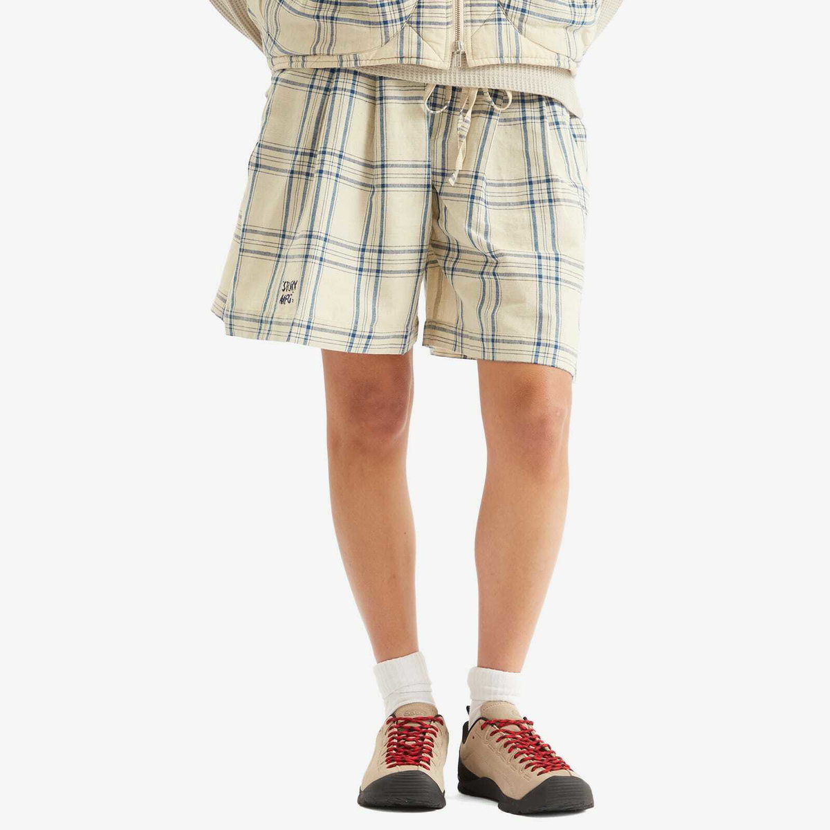 Story mfg. Women's Bridge Shorts in French Gingham Interrupted