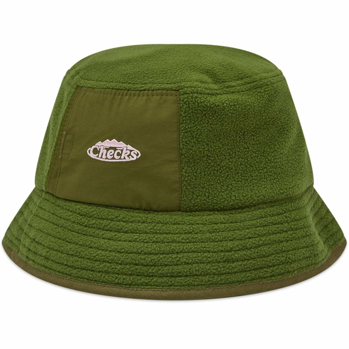 Photo: Checks Downtown Men's Pile Fleece Bucket Hat in Green