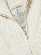 Brunello Cucinelli - Cable-Knit Cotton Down Jacket - Neutrals