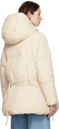 MM6 Maison Margiela Off-White Hooded Down Puffer Jacket