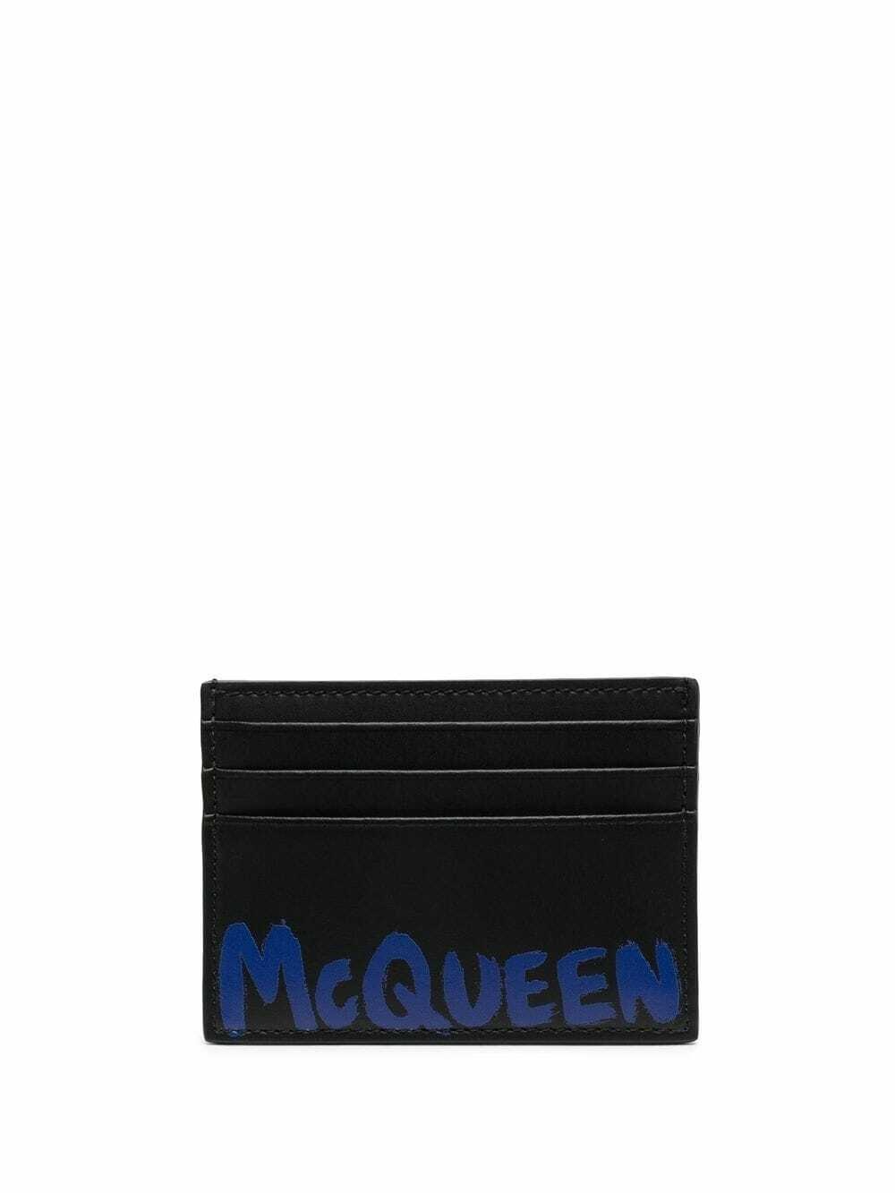 ALEXANDER MCQUEEN - Graffiti Leather Credit Card Case Alexander McQueen