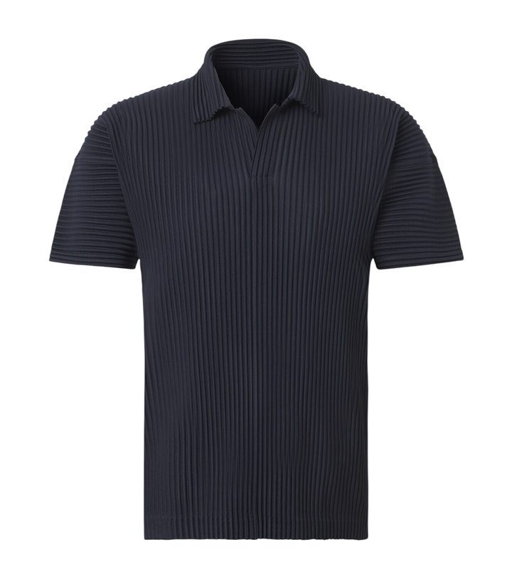 Photo: Homme Plissé Issey Miyake Basics pleated polo shirt