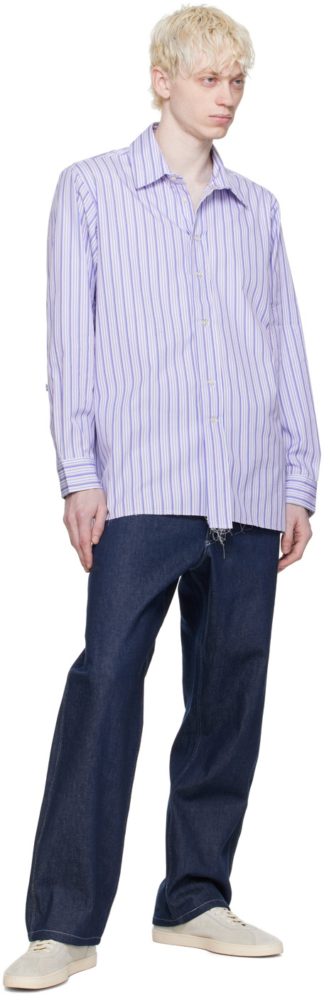 CAMIEL FORTGENS ストライプシャツ　パープル 009 CAMIEL FORTGENS ストライプシャツ パープル 009 - メルカリ