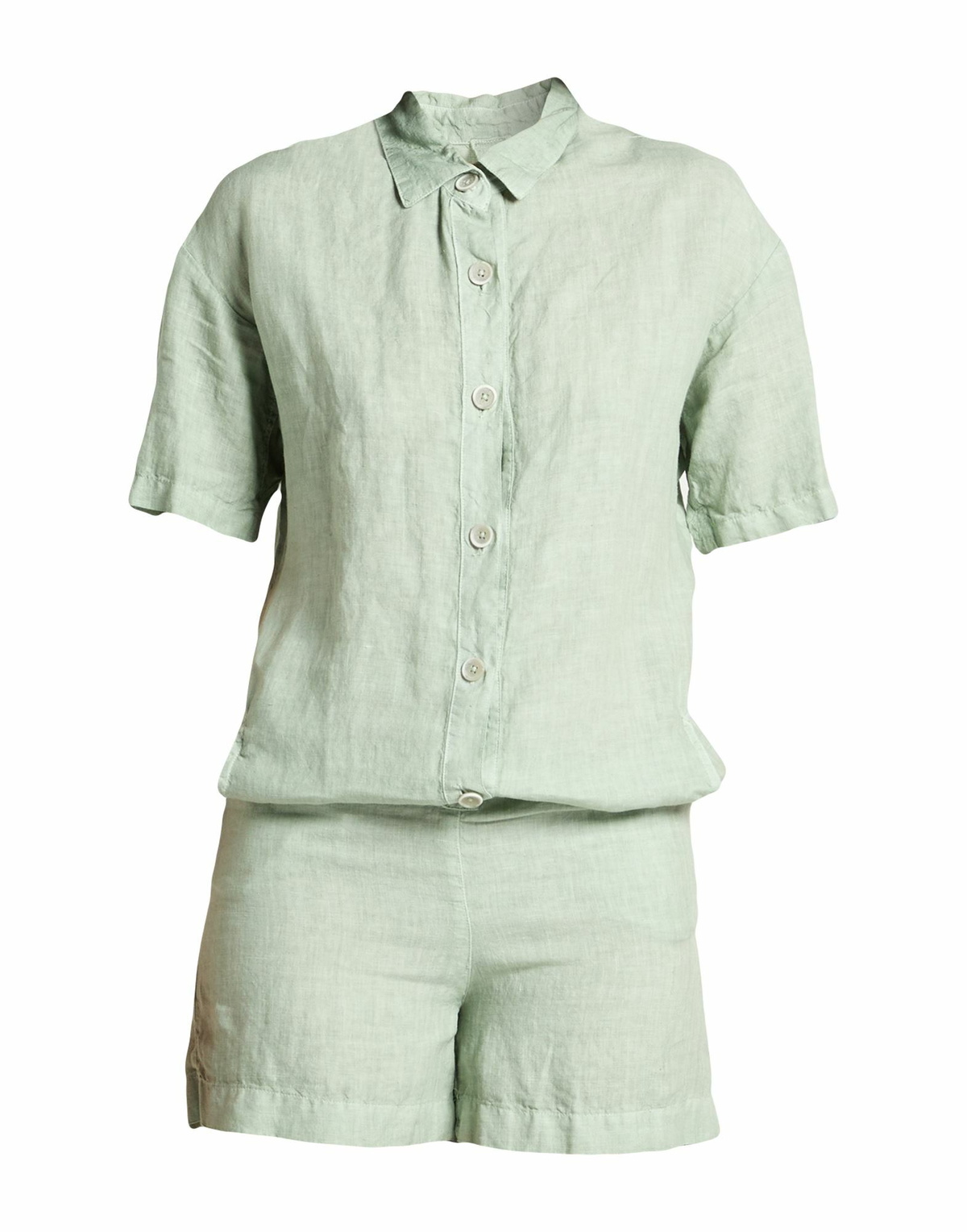 120% Lino Womens Playsuit in Sage green