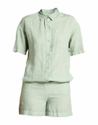 120% Lino Womens Playsuit in Sage green