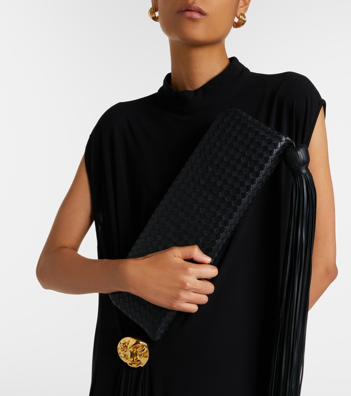 Bottega Veneta Serata Intrecciato leather clutch