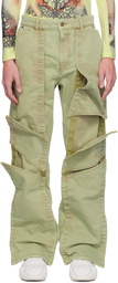 Y/Project Green Velcro Multi Panel Jeans