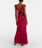Self-Portrait Ruffled floral maxi dress