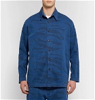 BILLY - Printed Denim Shirt Jacket - Men - Navy