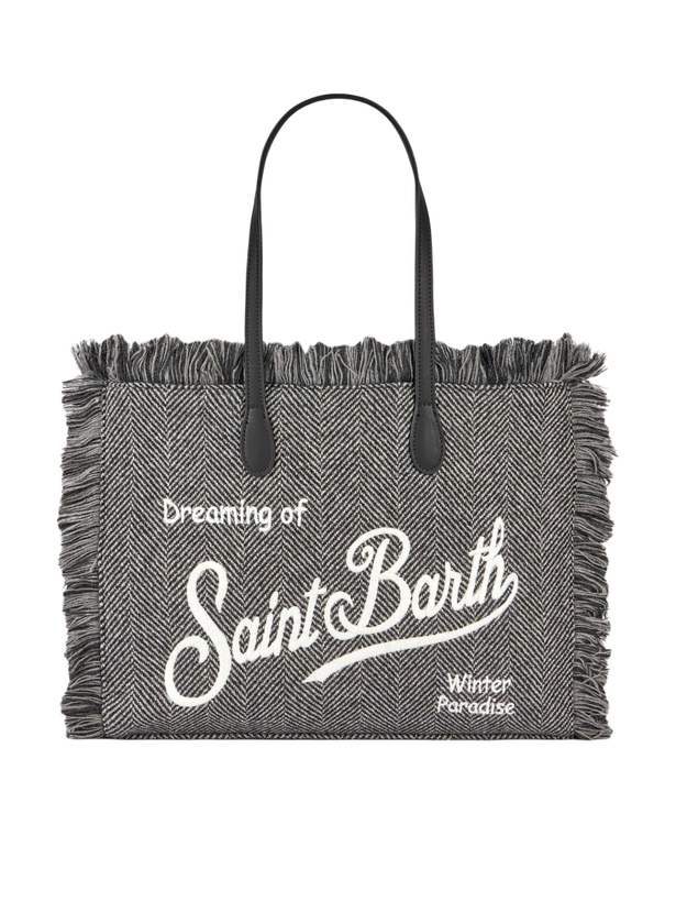 Photo: MC2 Saint Barth Donegal Vanity Fringed Shoulder Bag With Herringbone Pattern