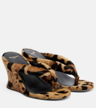 Balenciaga Gaeta calf hair wedge thong sandals