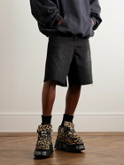 VETEMENTS - New Rock Embellished Leopard-Print Pony Hair Platform Sneakers - Brown