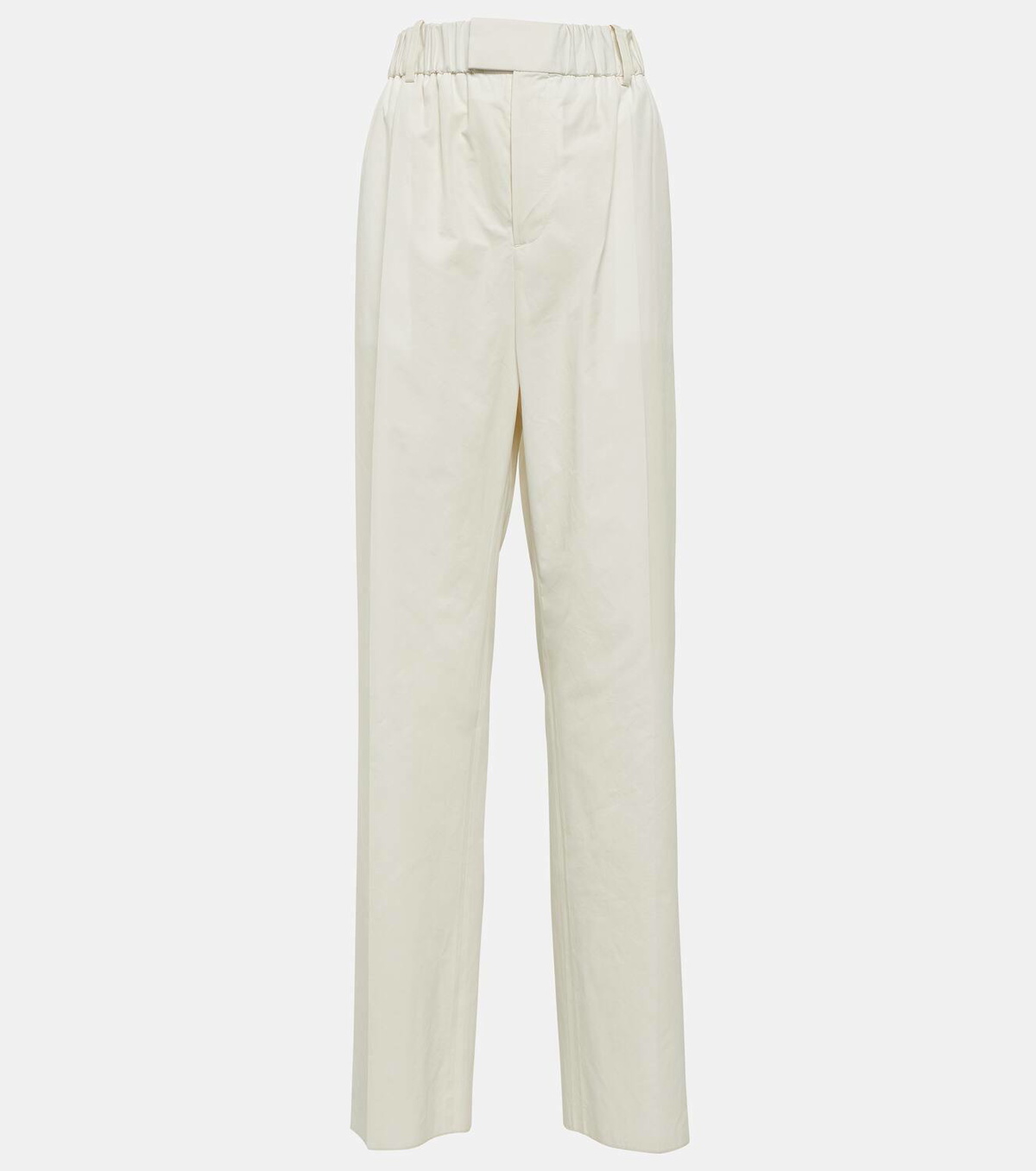 Bottega Veneta Low-rise cotton-blend wide-leg pants Bottega Veneta