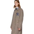 Gucci Brown NY Yankees Edition Houndstooth Coat
