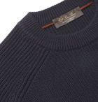 Loro Piana - Lexington Striped Ribbed Baby Cashmere Sweater - Blue