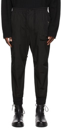 The Viridi-anne Black Garment Dye Cotton Jogger Trousers