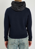 Moncler Logo-appliquéd Hooded Shell and Cotton-blend Jacket Blue