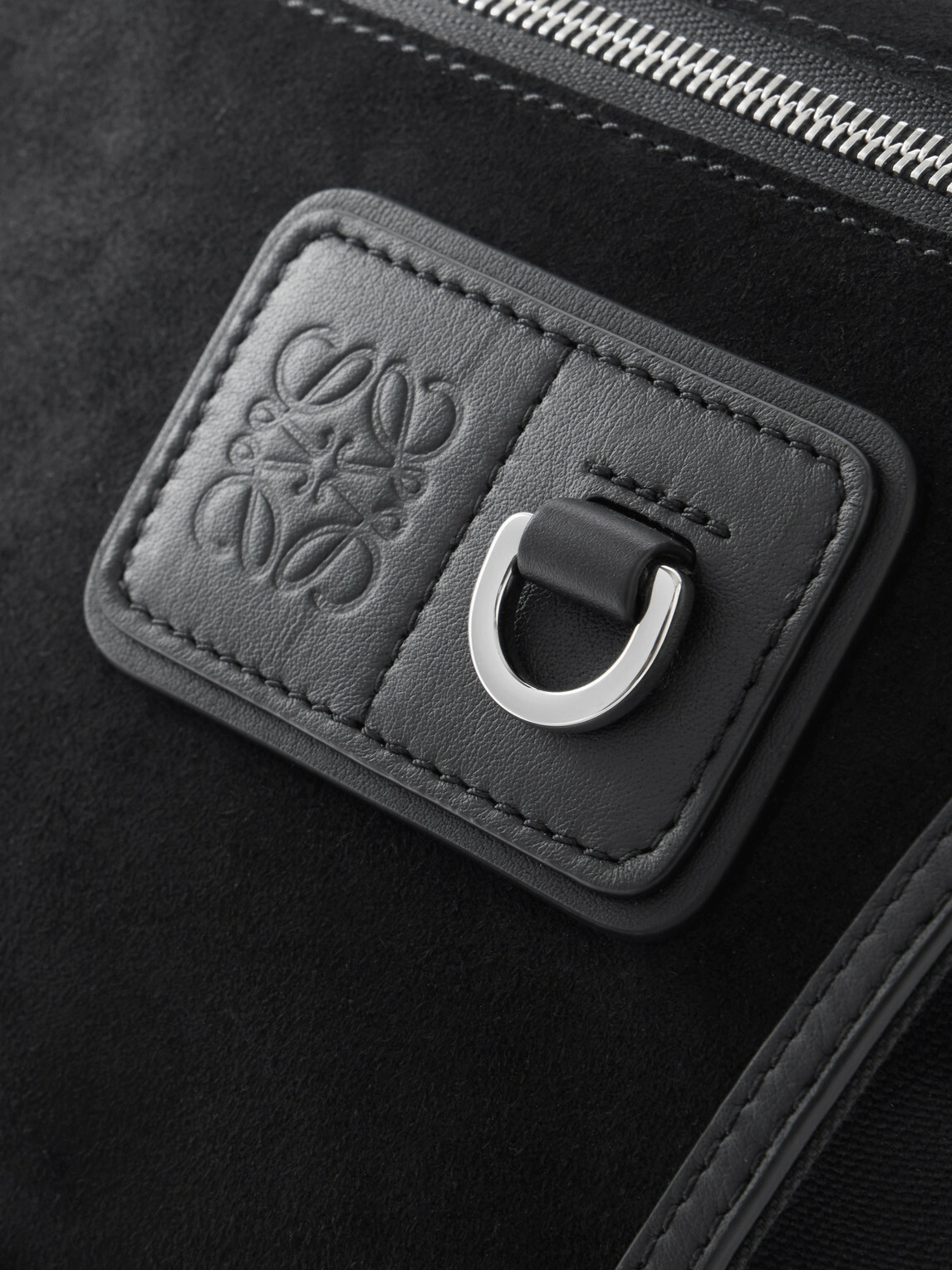 LOEWE - Leather-Trimmed Suede and Canvas Messenger Bag