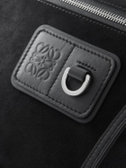 LOEWE - Leather-Trimmed Suede and Canvas Messenger Bag