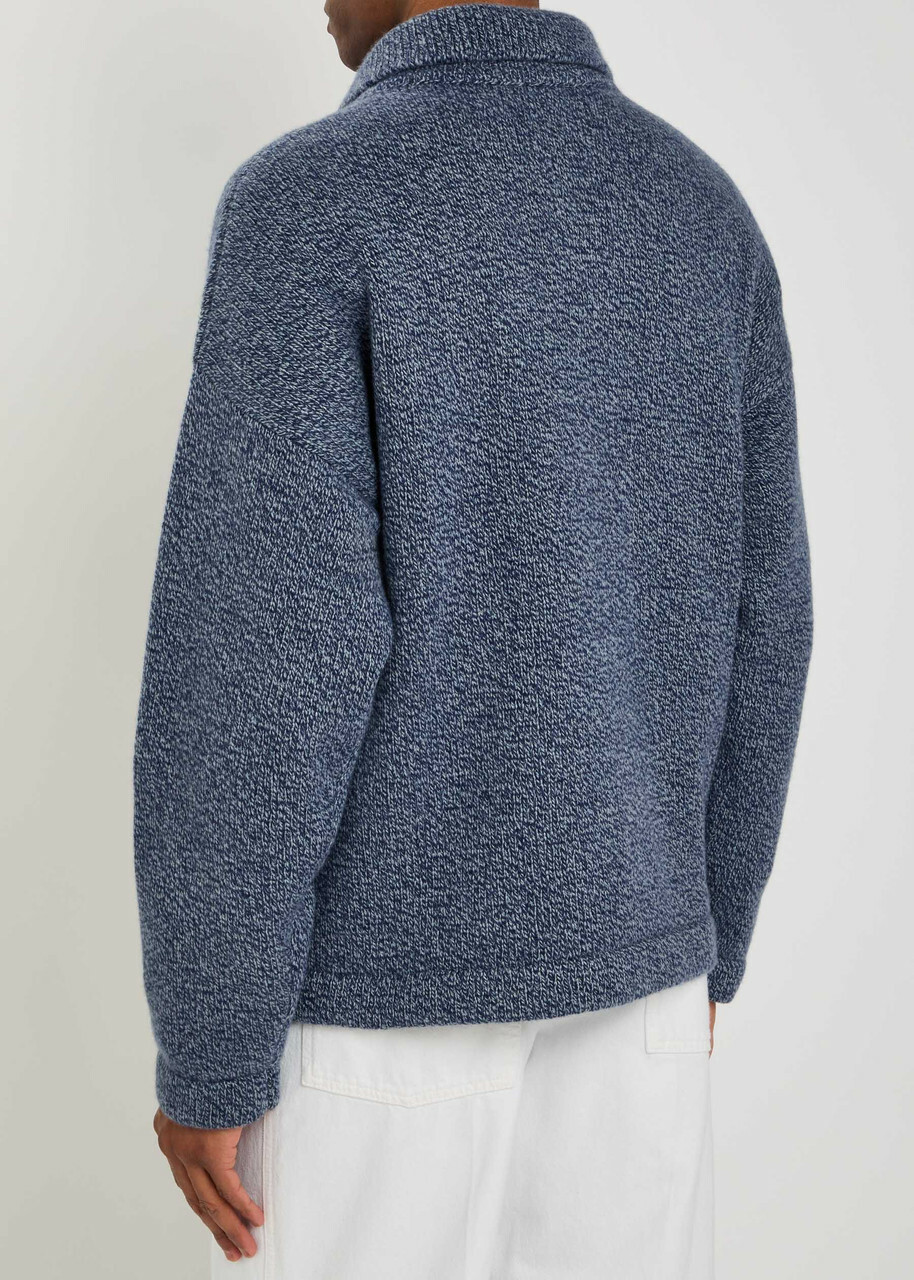 The Elder Statesman Hunter Zip-through Cashmere Jacket Blue
