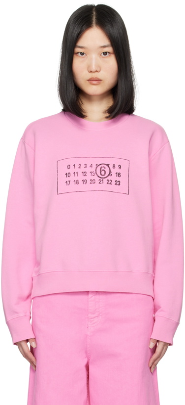 Photo: MM6 Maison Margiela Pink Printed Sweatshirt