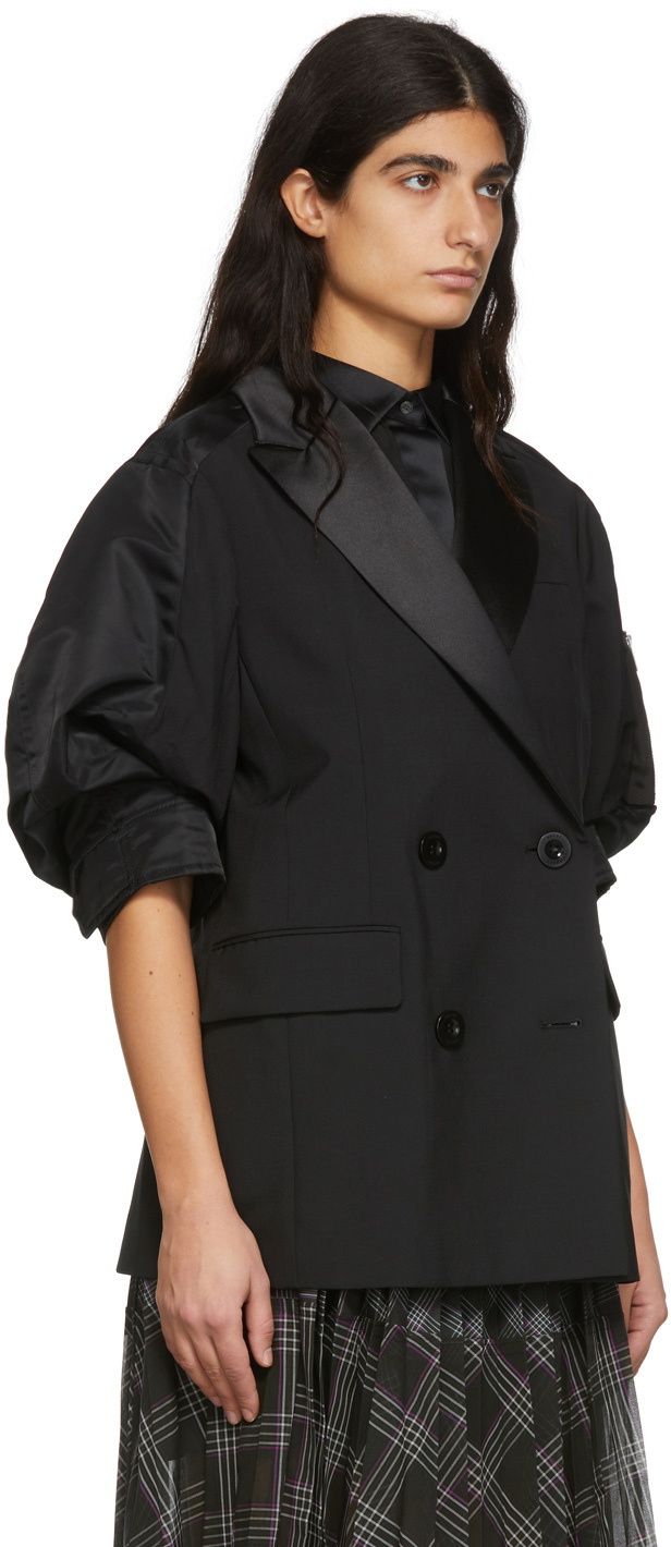 Sacai Black Paneled Coat