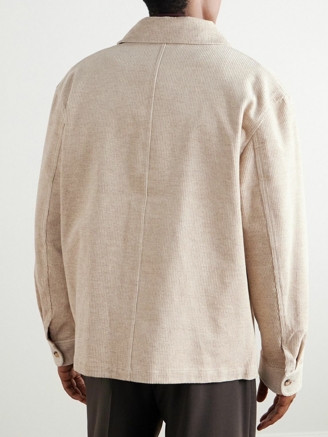 De Bonne Facture - Cotton and Linen-Blend Corduroy Overshirt - Neutrals