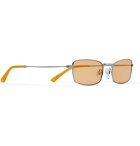 Sun Buddies - E-40 Rectangle-Frame Stainless Steel and Acetate Sunglasses - Silver