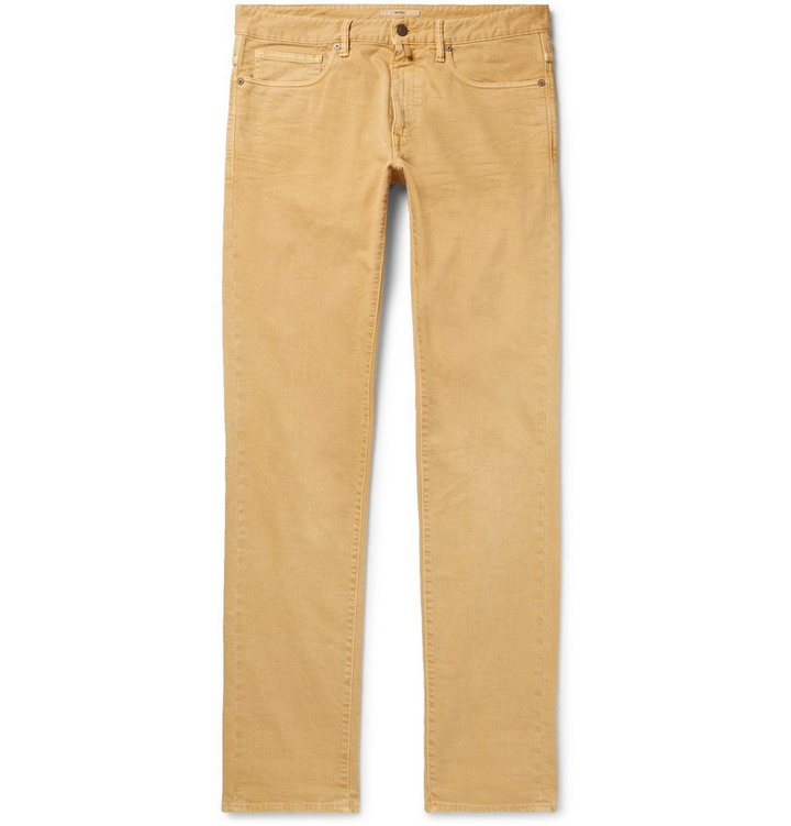 Photo: Incotex - Slim-Fit Stretch-Denim Jeans - Men - Mustard