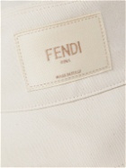 Fendi - Logo-Appliquéd Cotton-Blend Twill Bucket Hat - Neutrals