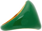 VEERT Green Enamel Round Signet Ring