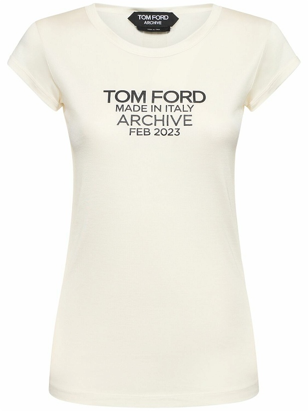 Photo: TOM FORD - Logo Print Silk T-shirt