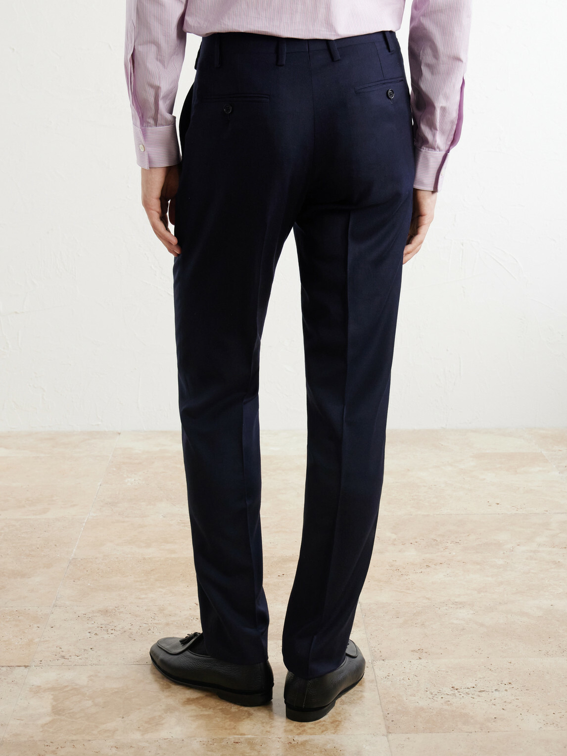 Kiton - Straight-Leg Virgin Wool Suit Trousers - Blue