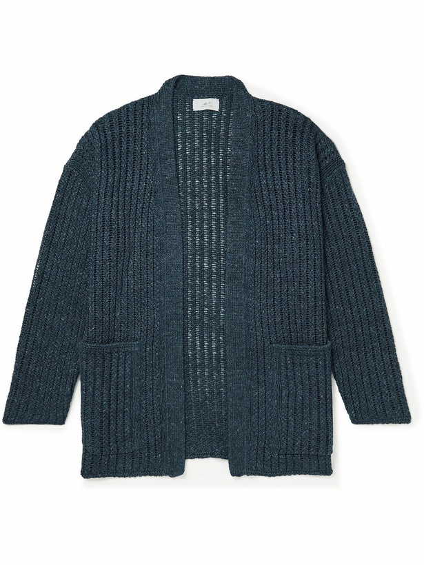 Photo: Mr P. - Ribbed Linen Cardigan - Blue