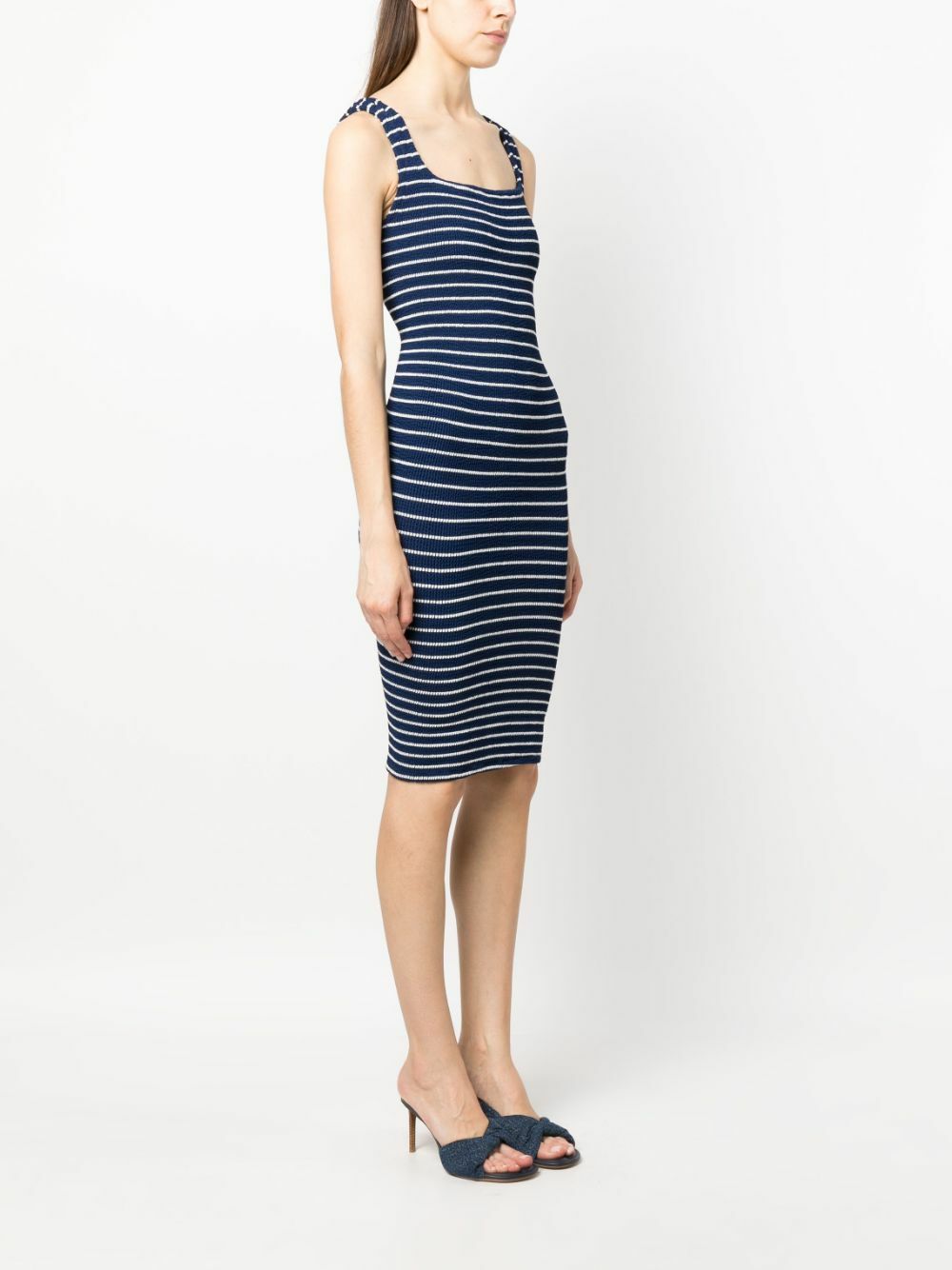 blue and white striped tank dress EMERSON FRY Racerback Tank Dress Maxi in Navy Stripe Rib Navy Stripe Rib / L main image 1