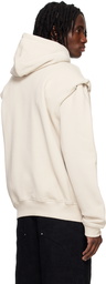 HELIOT EMIL Beige Outline Logo Hoodie