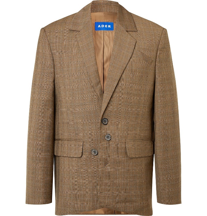 Photo: Ader Error - Checked Wool Suit Jacket - Brown